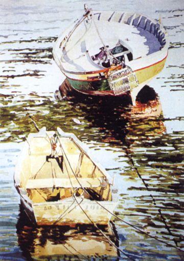 Marina, acuarela sobre papel.