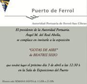 "Gotas de aire", exposición de pinturas de Beatriz Seijo en la sala de exposiciones de la Autoridad Portuaria de Ferrol