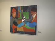 "Amor y Juego", de Novais, óleo s/lienzo 100 x 100 cm. Enero 2012.