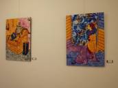 "Recuerdos", óleo sobre lienzo, 92 x 56 cm., "Pierrot mirando al cielo", óleo sobre lienzo 90 x 55 cm. Novais, 2012.