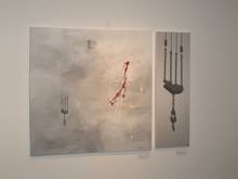 Pinturas de Oscar Cabana y Pablo Mella, en la exposición de Sargadelos, marzo 2012