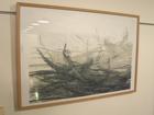 "Marea", José Enrique Porras Gómez. Xilografía 69 x 100 cm.